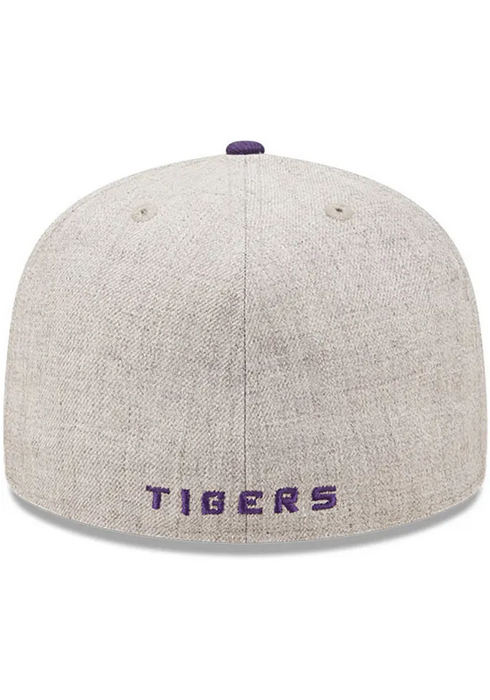 New Era LSU Tigers Grey Heather Patch 59FIFTY Fitted Hat