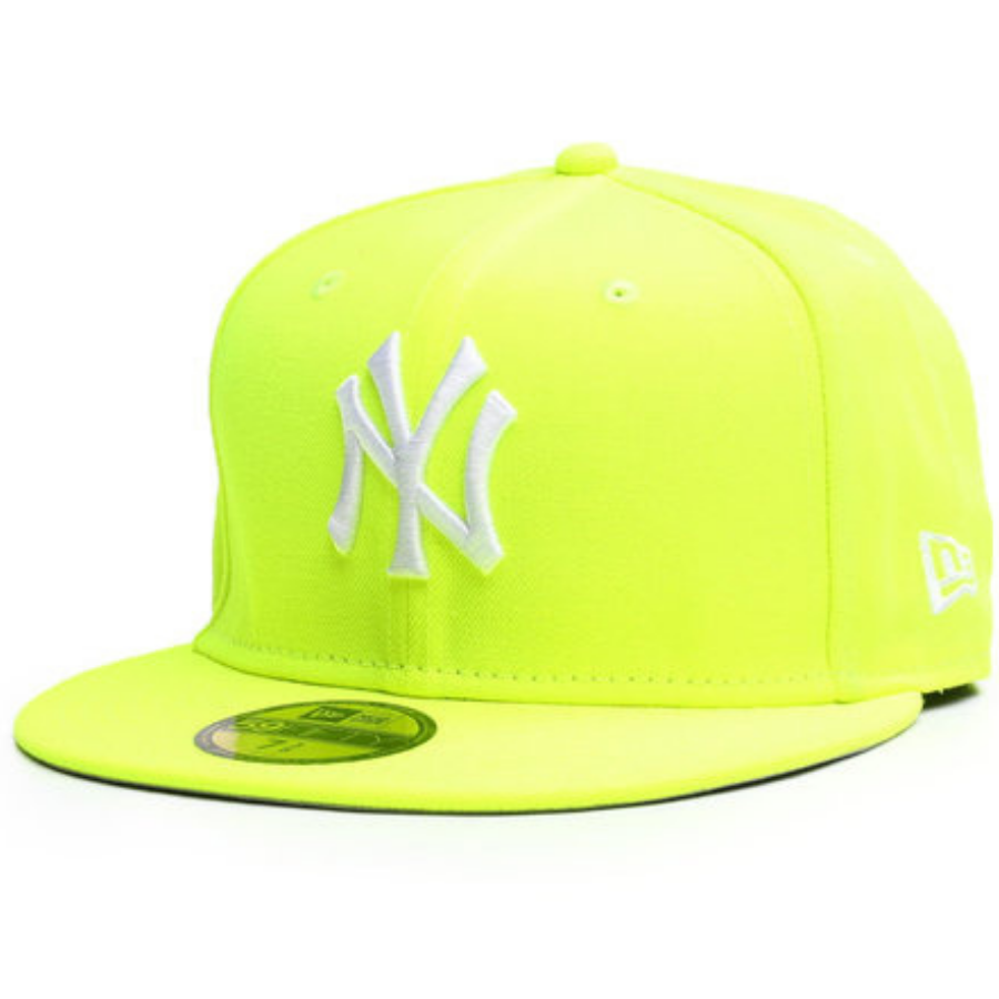 Neon yellow shop fitted hats