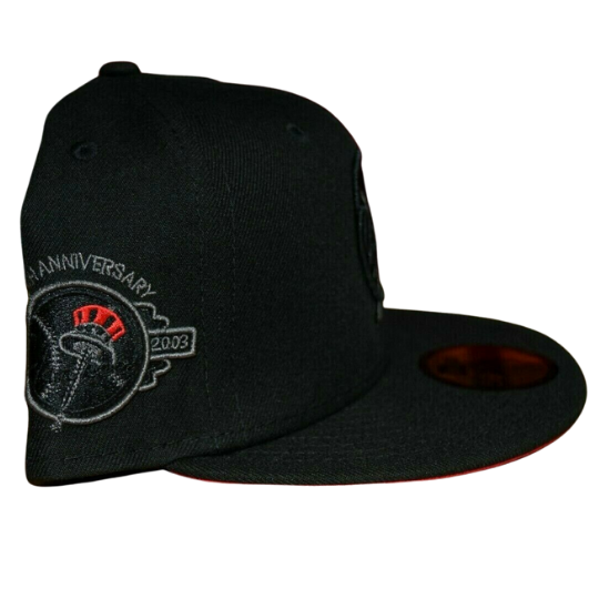 New Era New York Yankees 1968 Logo Black & Red Fitted Hat w/ Red Undervisor