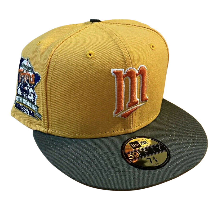 New Era Minnesota Twins Mustard Yellow 40th Anniversary Tangerine UV 59FIFTY Fitted Hat