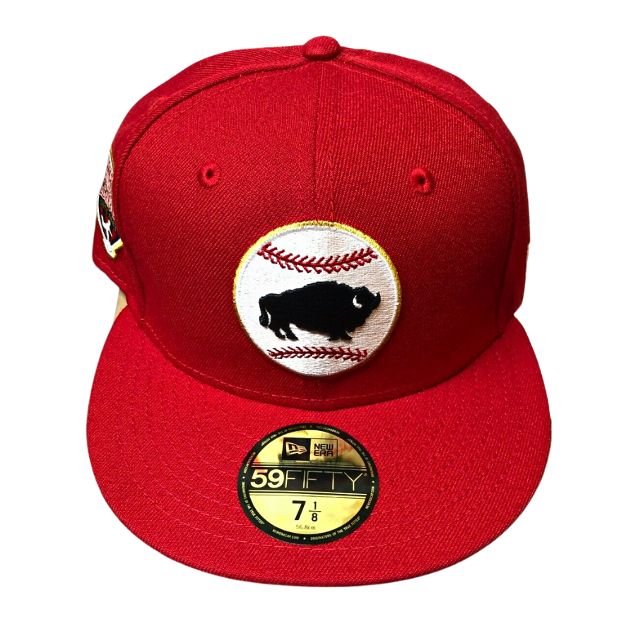 New Era Buffalo Bisons Red July 4th 2005-2008 Logo 59FIFTY Fitted Hat