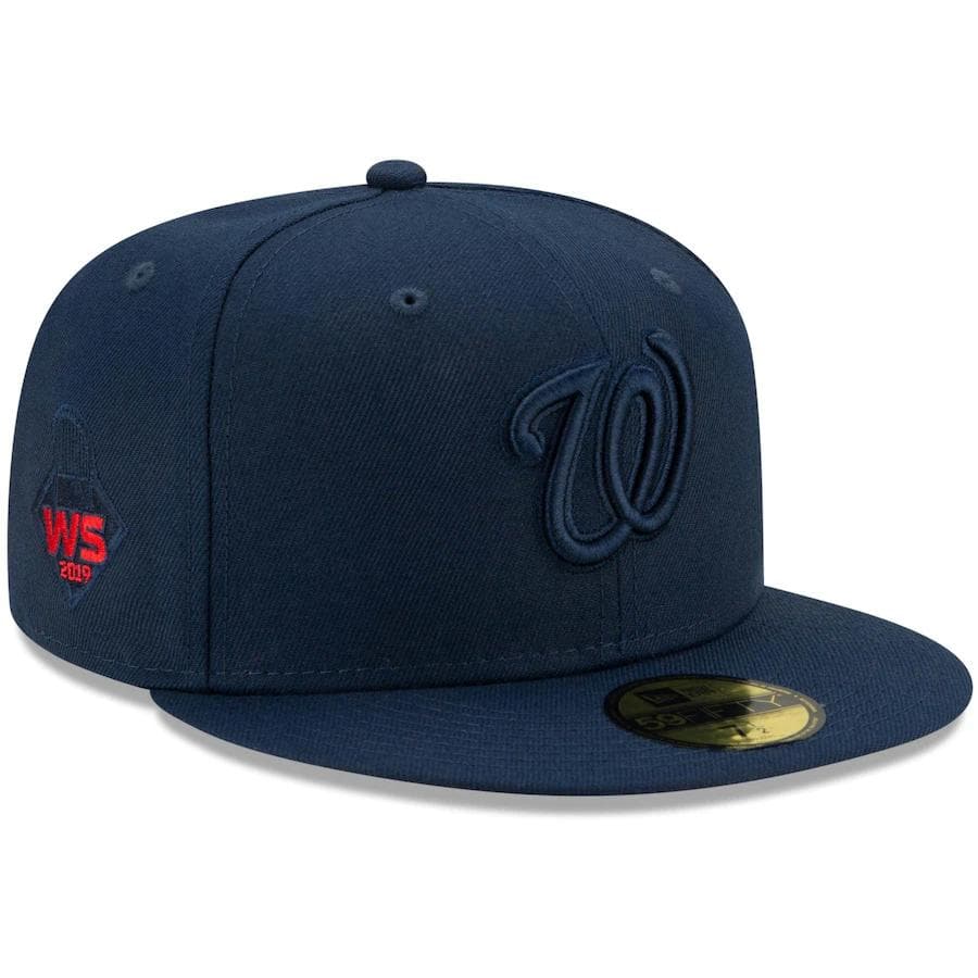 New Era Washington Nationals Navy Cooperstown Collection Oceanside Red Under Visor 59FIFTY Fitted Hat