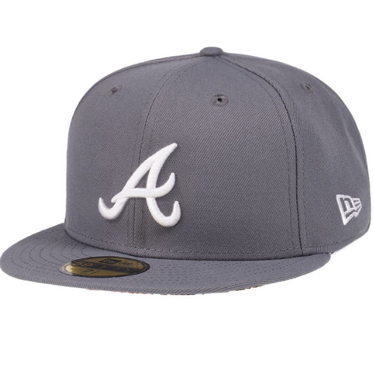 New Era Atlanta Braves Floral Undervisor Grey 59FIFTY Fitted Hat