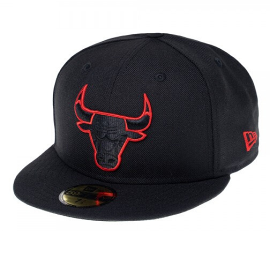 New Era Black/Red logo Element Chicago Bulls NBA 59Fifty Fitted Hat