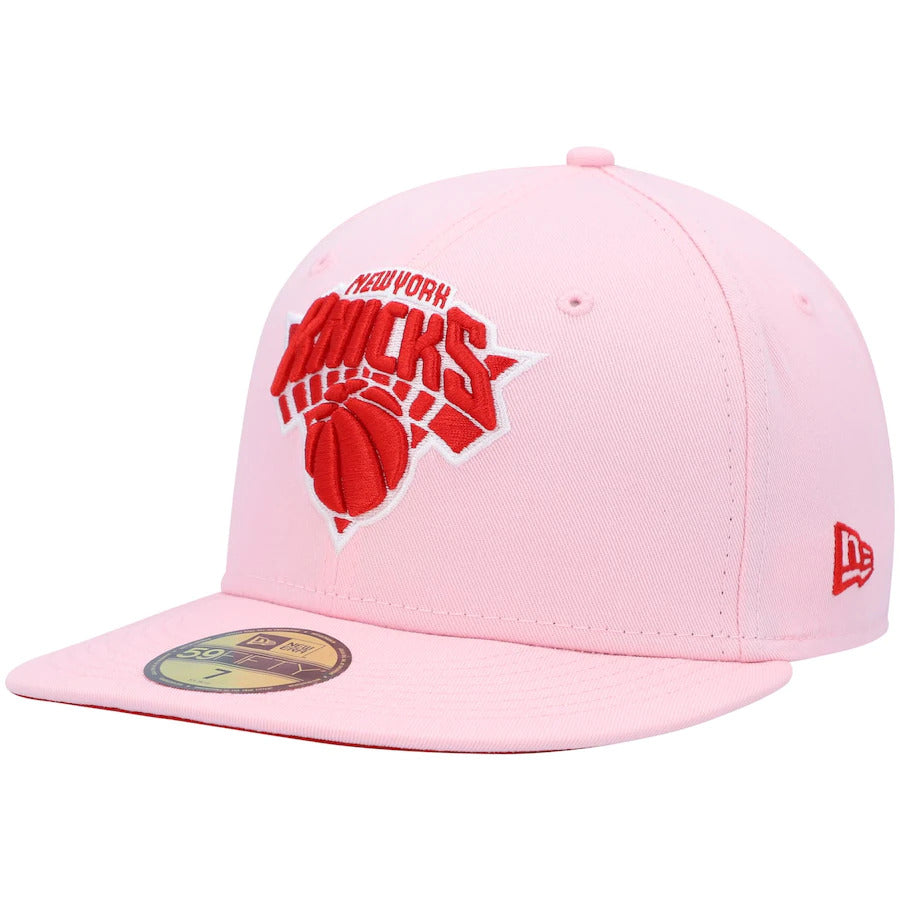 New Era New York Knicks Pink/Red Candy Cane 59FIFTY Fitted Hat
