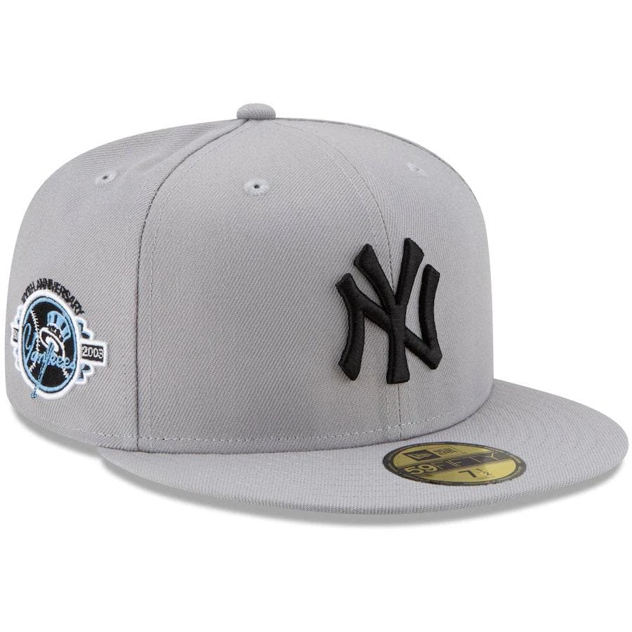 New Era New York Yankees Gray 100th Anniversary Sky Blue Undervisor 59FIFTY Fitted Hat