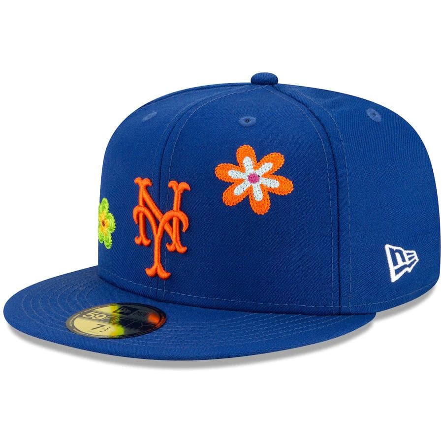 New Era New York Mets Chain Stitch Floral Blue 59FIFTY Fitted Hat