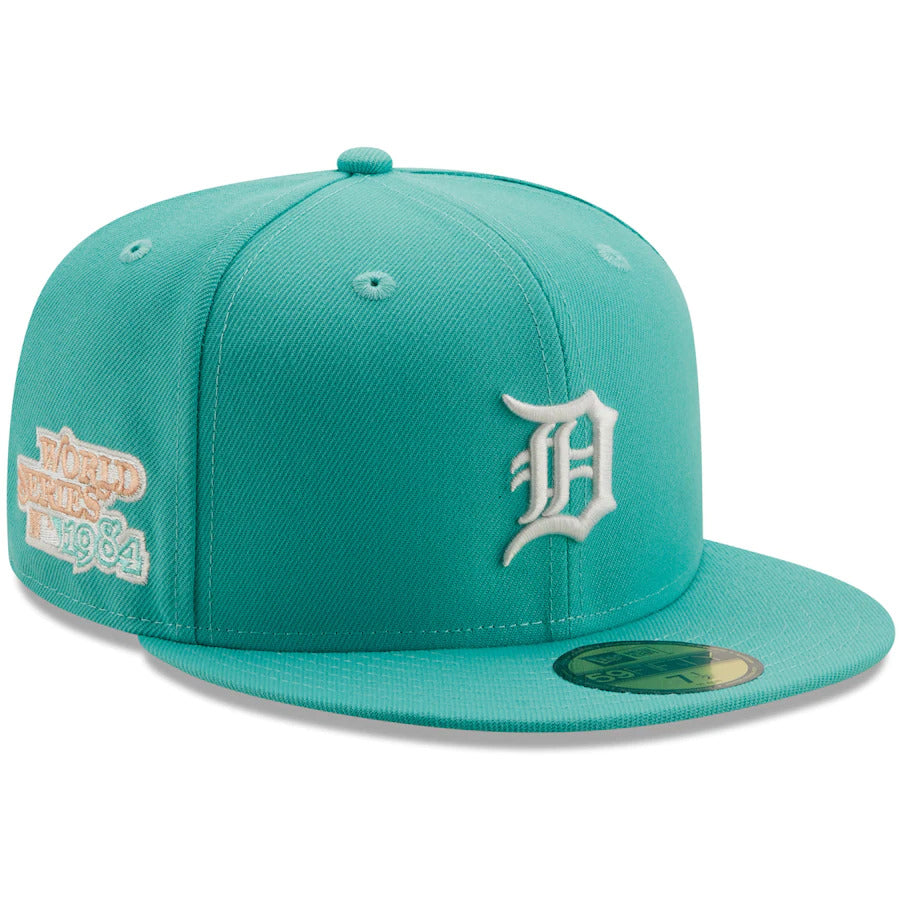 New Era Detroit Tigers Mint 1984 World Series Peach Undervisor 59FIFTY Fitted Hat