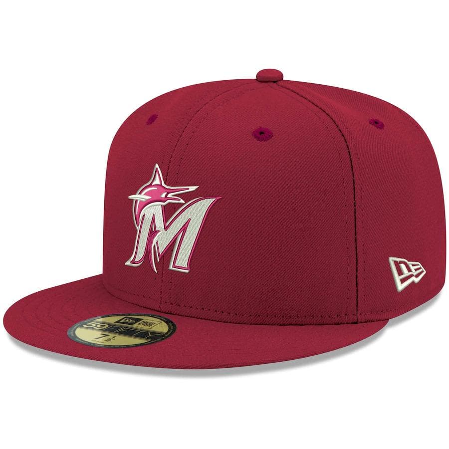 New Era Miami Marlins Cardinal Logo 59FIFTY Fitted Hat