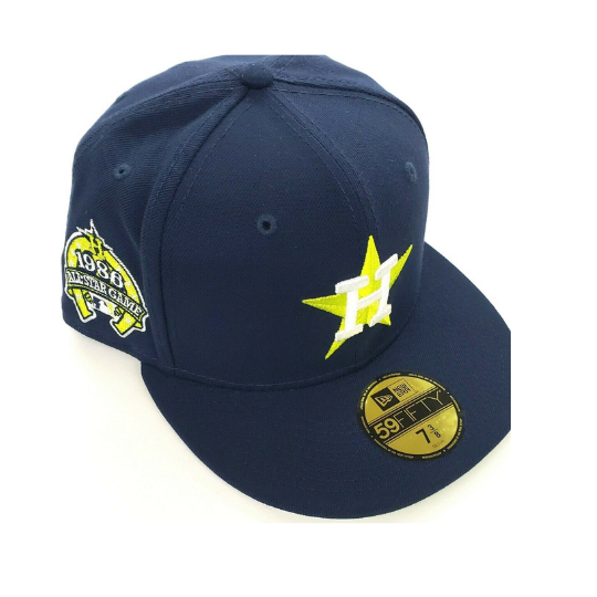 New Era Houston Astros Navy Blue/Lime Green 1986 All-Star Game 59FIFTY Fitted Hat