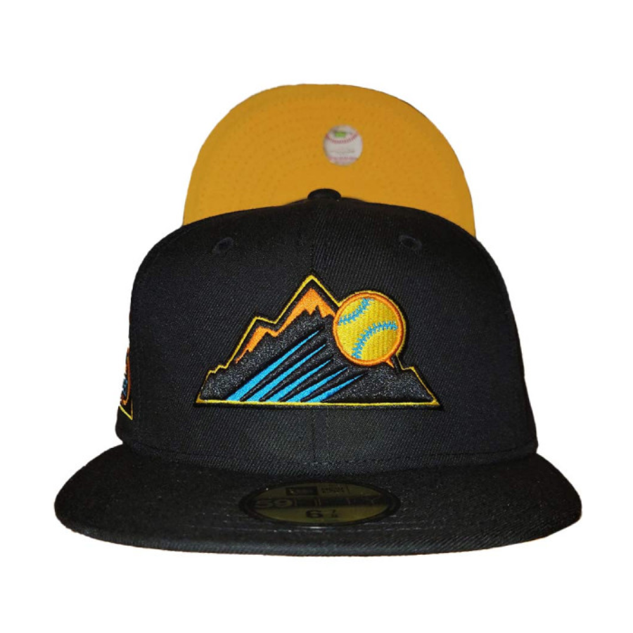 New Era Colorado Rockies "Maui Wowie" Black/Yellow 25th Anniversary 59FIFTY Fitted Hat