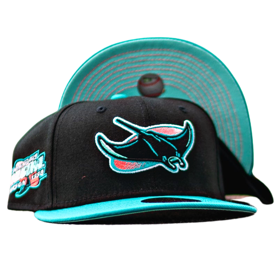 New Era Tampa Bay Devil Rays Black/Teal 1998 Inaugural Season Mint UV