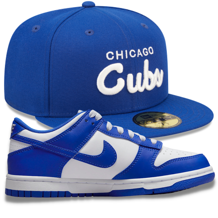 New Era Chicago Cubs Remote Fitted Hat w/ Nike Dunk Low GS “Racer Blue”