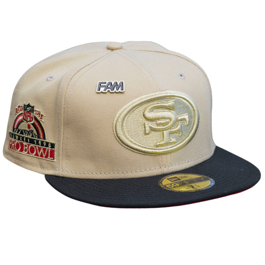 New Era San Francisco 49ers Tan/Vegas Gold/Red 1990 Pro Bowl 59FIFTY Fitted Hat