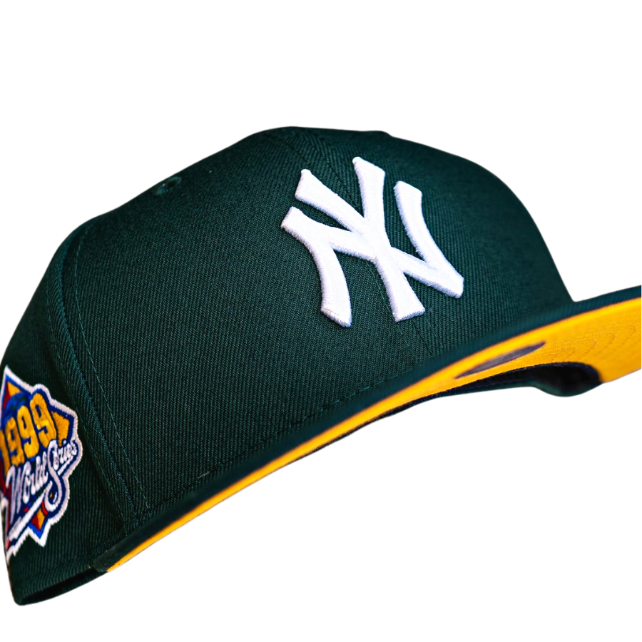 New Era New York Yankees Forest Green 1999 World Series Yellow UV 59FIFTY Fitted Hat