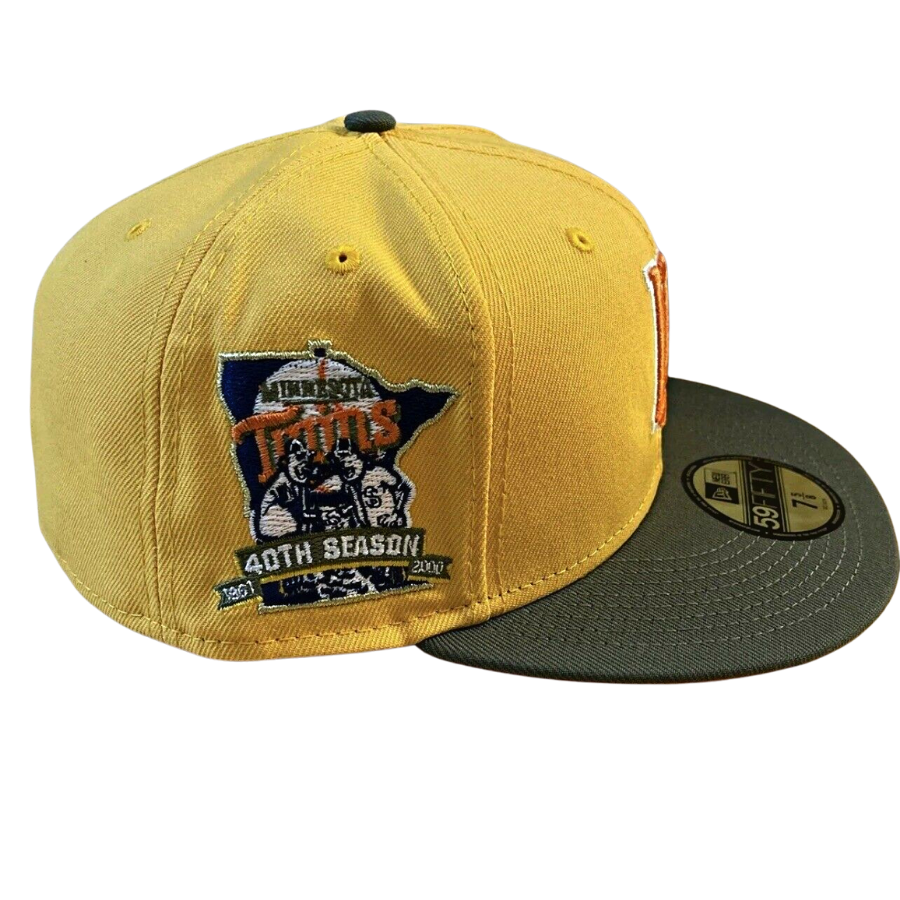 New Era Minnesota Twins Mustard Yellow 40th Anniversary Tangerine UV 59FIFTY Fitted Hat