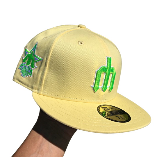 New Era Seattle Mariners Soft Yellow 50th All-Star Game Lime Green Undervisor 59FIFTY Fitted Hat