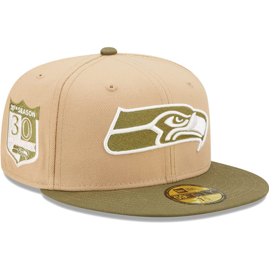 New Era Seattle Seahawks 30th Season Saguaro Tan/Olive 59FIFTY Fitted Hat
