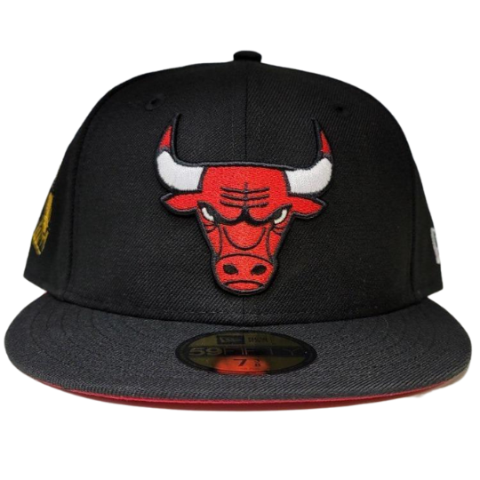 New Era Chicago Bulls Champions Trophy Patch Fitted Hat / Red Undervisor
