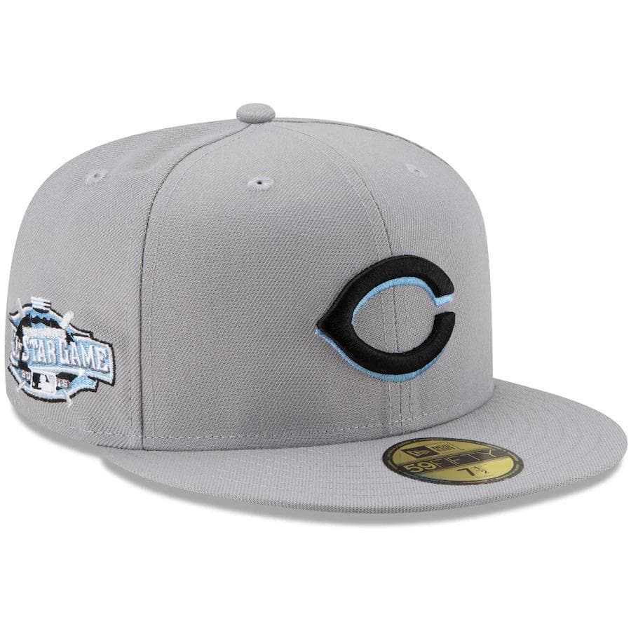 New Era Cincinnati Reds Gray 2015 MLB All-Star Game Sky Blue Undervisor 59FIFTY Fitted Hat