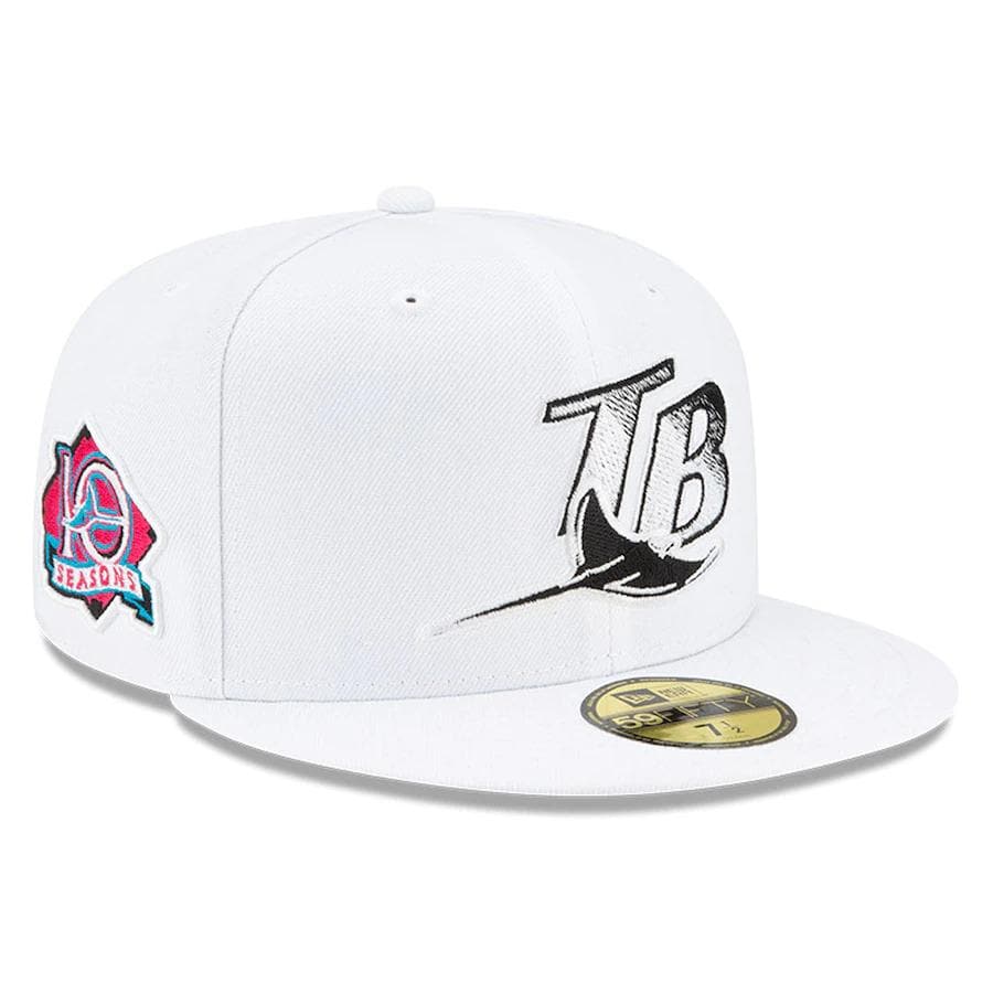 New Era White Tampa Bay Rays Floral Undervisor 59FIFTY Fitted Hat