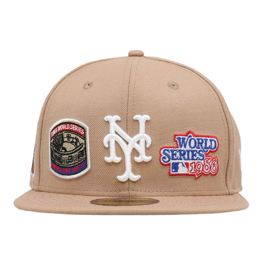 New Era New York Mets 'World Series Multi Logo' Tumbleweed 2023 59FIFTY Fitted Hat