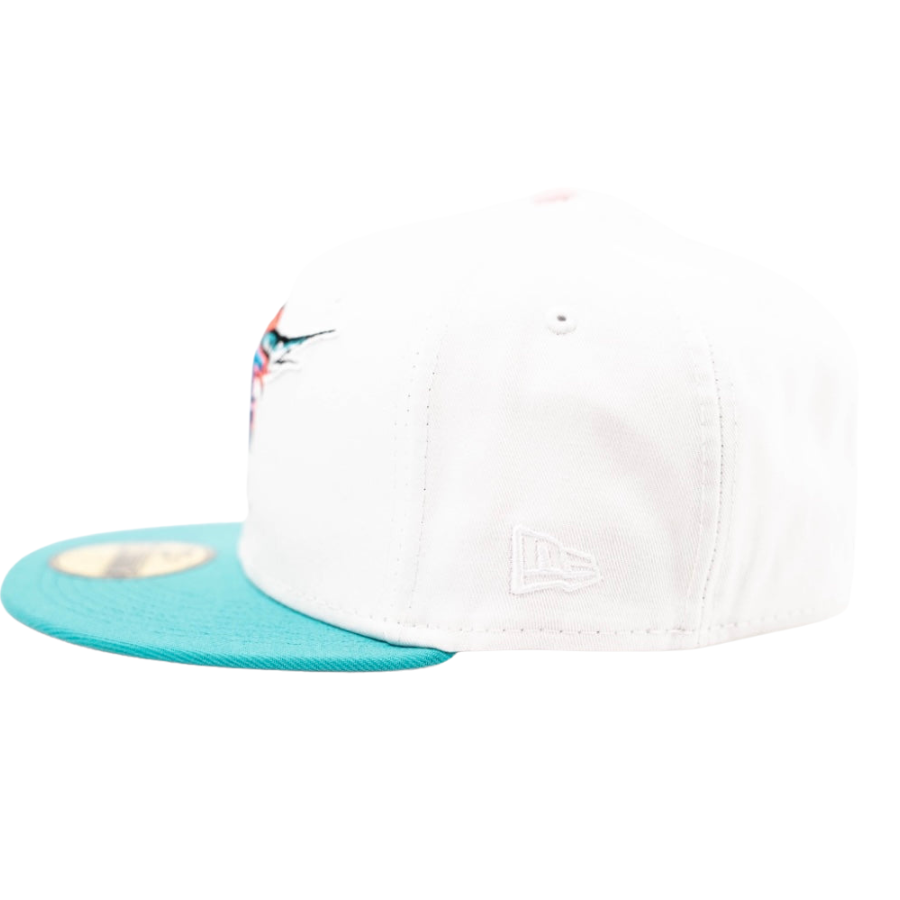 New Era Florida Marlins White/Teal 10th Anniversary Pink UV 59FIFTY Fitted Hat
