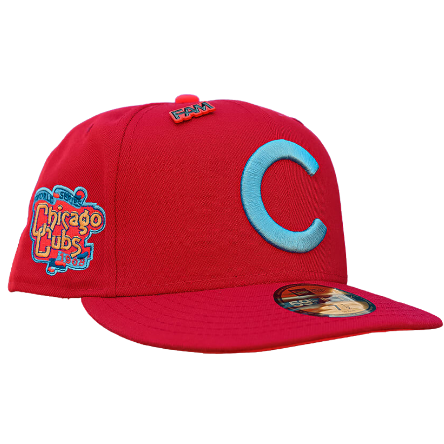 New Era Chicago Cubs Pinot Red 1908 World Series Lava Undervisor 59FIFTY Fitted Hat