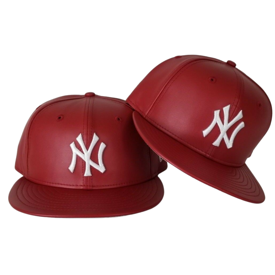 Leather yankees deals hat