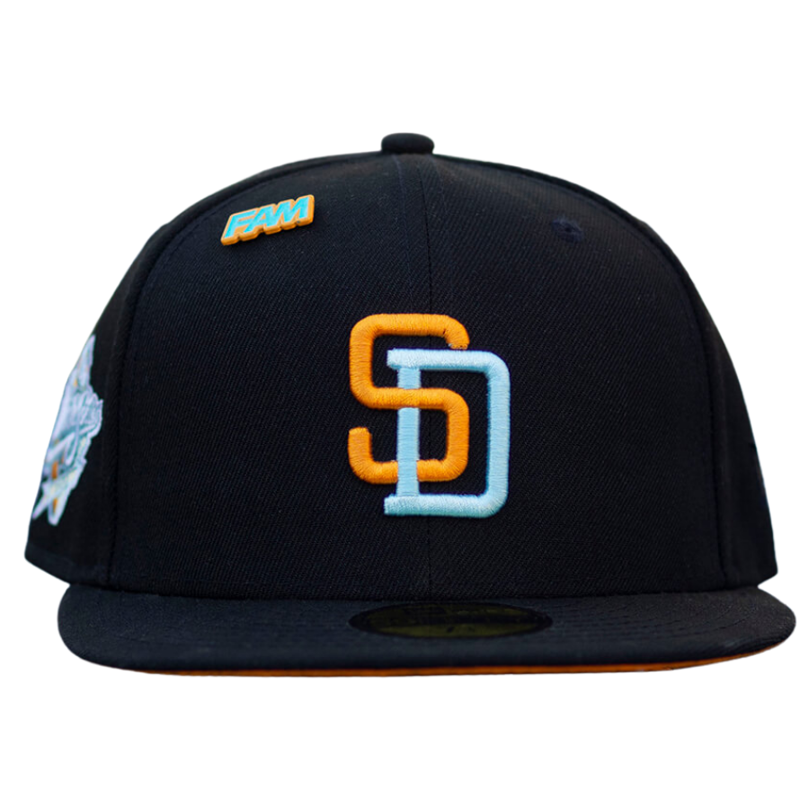 New Era San Diego Padres Navy 1998 World Series Orange Undervisor 59FIFTY Fitted Hat