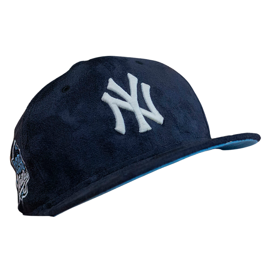 New Era New York Yankees Navy Faux Suede Sky Blue Undervisor 59FIFTY Fitted Hat