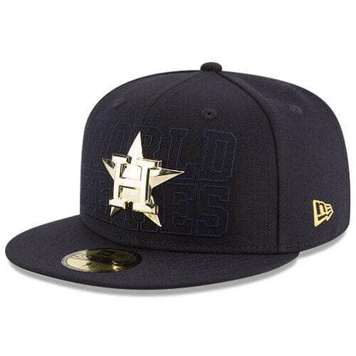 New Era Houston Astros 2017 World Series Champion Gold Badge 59FIFTY Fitted Hat