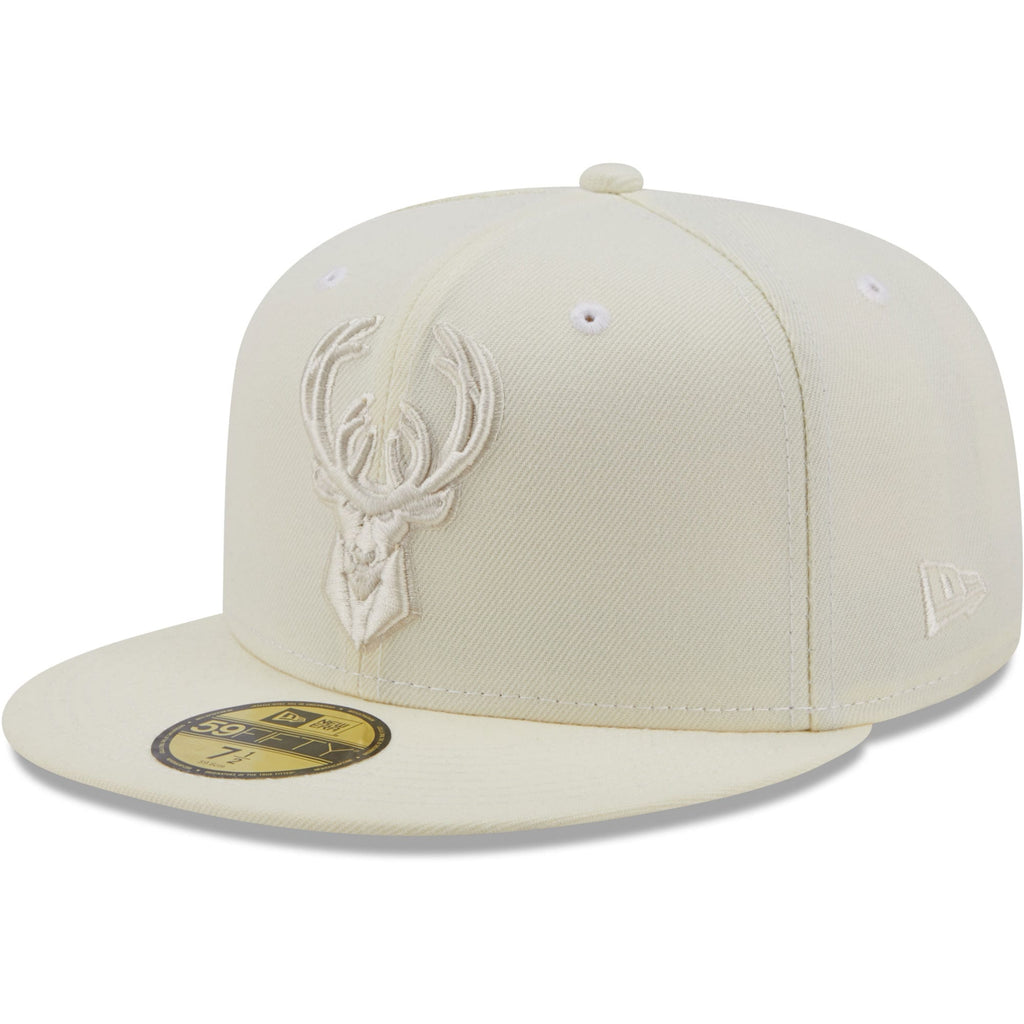 New Era Milwaukee Bucks Cream 59FIFTY Fitted Hat