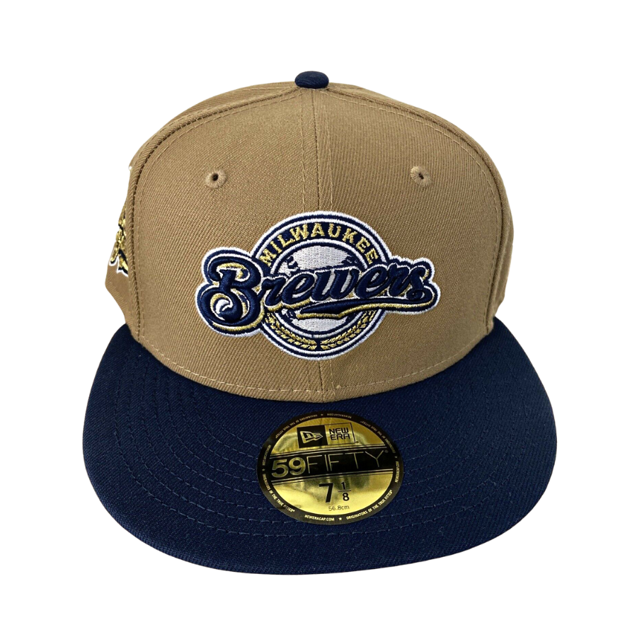 New Era Milwaukee Brewers Khaki/Navy 2002 All-Star Game 59FIFTY Fitted Hat