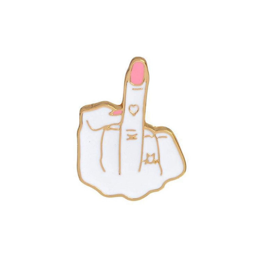 Female Middle Finger Enamel Fitted Hat Pin