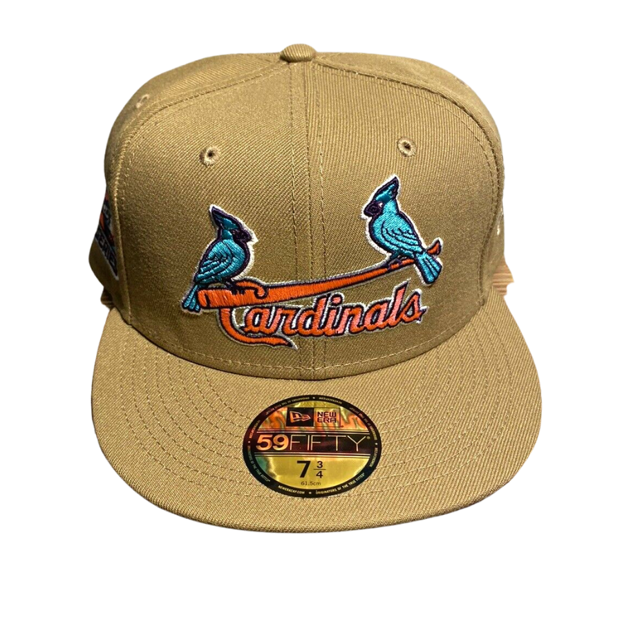 New Era St. Louis Cardinals Khaki/Teal 2006 World Series Pink Undervisor 59FIFTY Fitted Hat