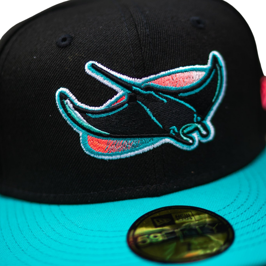 New Era Tampa Bay Devil Rays Black/Teal 1998 Inaugural Season Mint UV