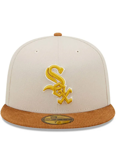 New Era Chicago White Sox Cream/Brown Corduroy Visor 2022 59FIFTY Fitted Hat