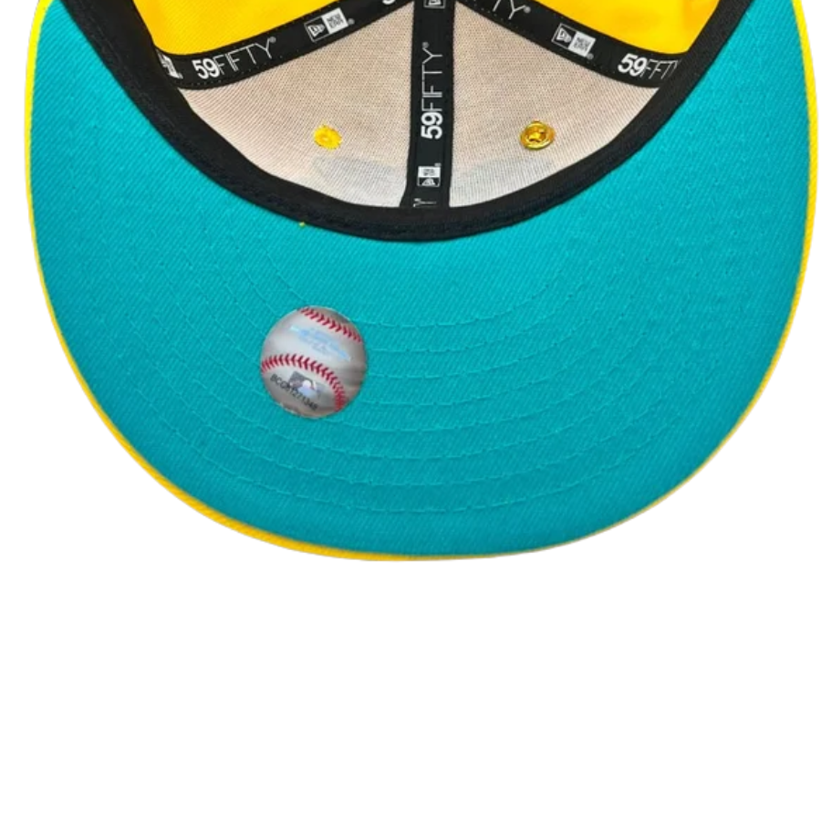 New Era Oakland Athletic Yellow/Teal 50th Anniversary Patch 59FIFTY Fitted Hat