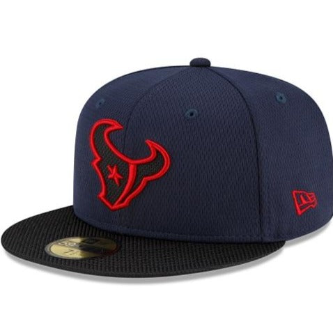 New Era Houston Texans NFL Sideline Road 2021 Navy Blue 59FIFTY Fitted Hat