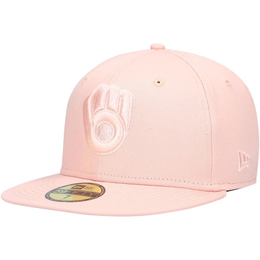 New Era Milwaukee Brewers Pink Tonal Blush Sky 59FIFTY Fitted Hat