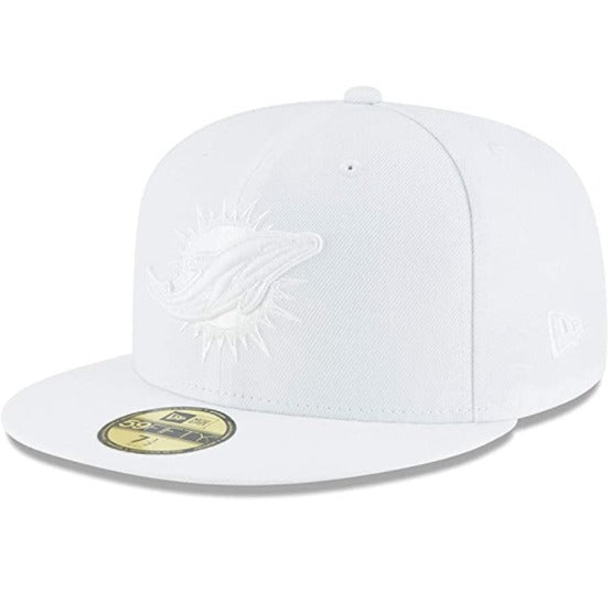 New Era Miami Dolphins White on White 59FIFTY Fitted Hat