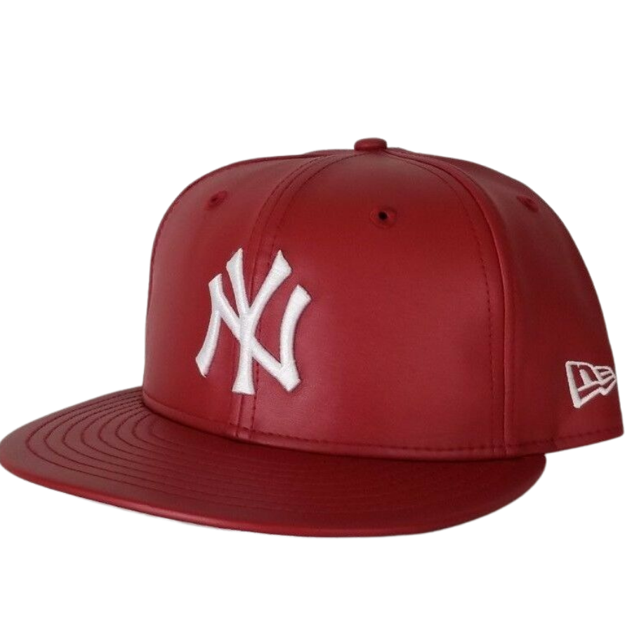 New Era New York Yankees Red Faux Leather 59FIFTY Fitted Hat