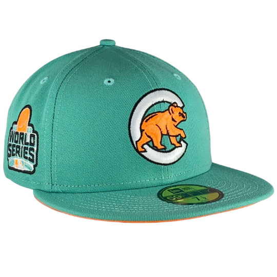 New Era Chicago Cubs Mint/Orange 2016 World Series 59FIFTY Fitted Hat