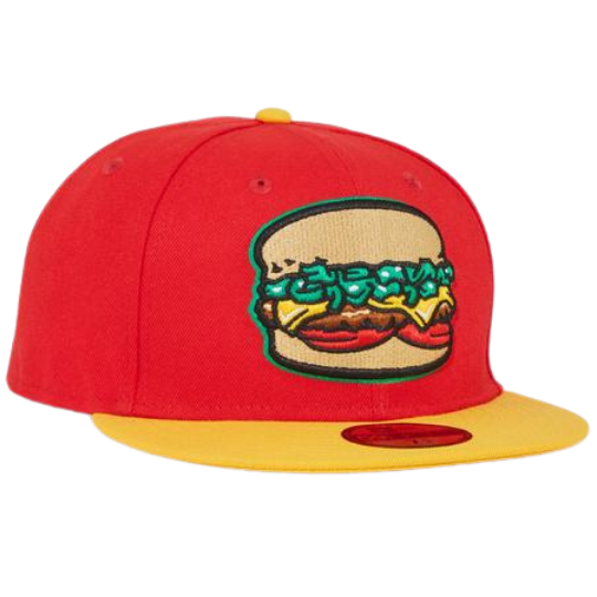 New Era Albiso Cheeseburger "Fast food Pack" Gold Under Brim 59FIFTY Fitted Hat