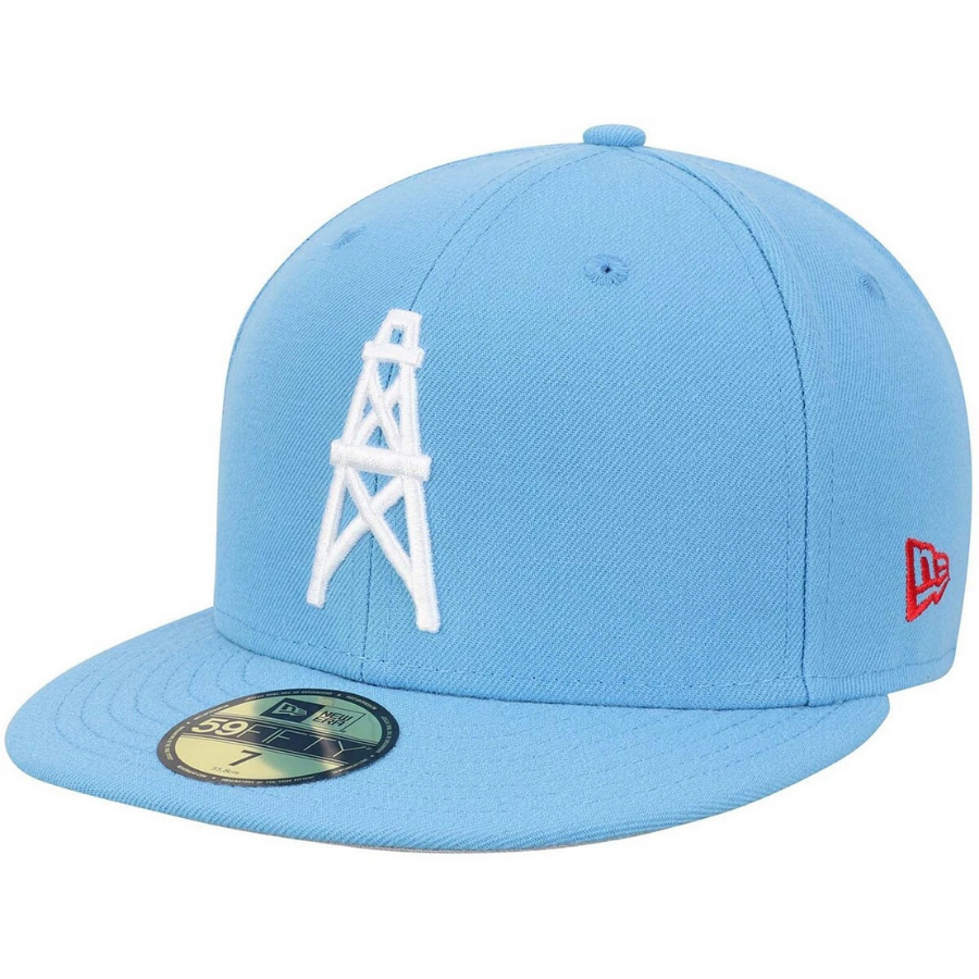 New Era Houston Oilers Light Blue Team Basic Throwback 59FIFTY Fitted Hat