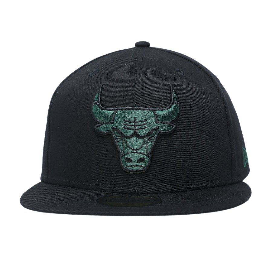 New Era Chicago Bulls Black/Pine Green 59FIFTY Fitted Hat
