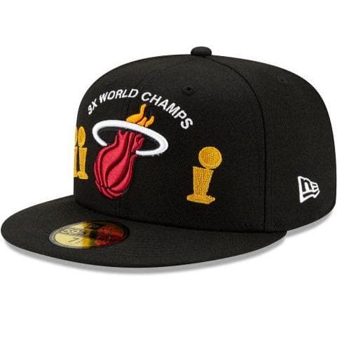 Men's New Era Red Miami Heat Jersey Hook Classic 59FIFTY Fitted Hat