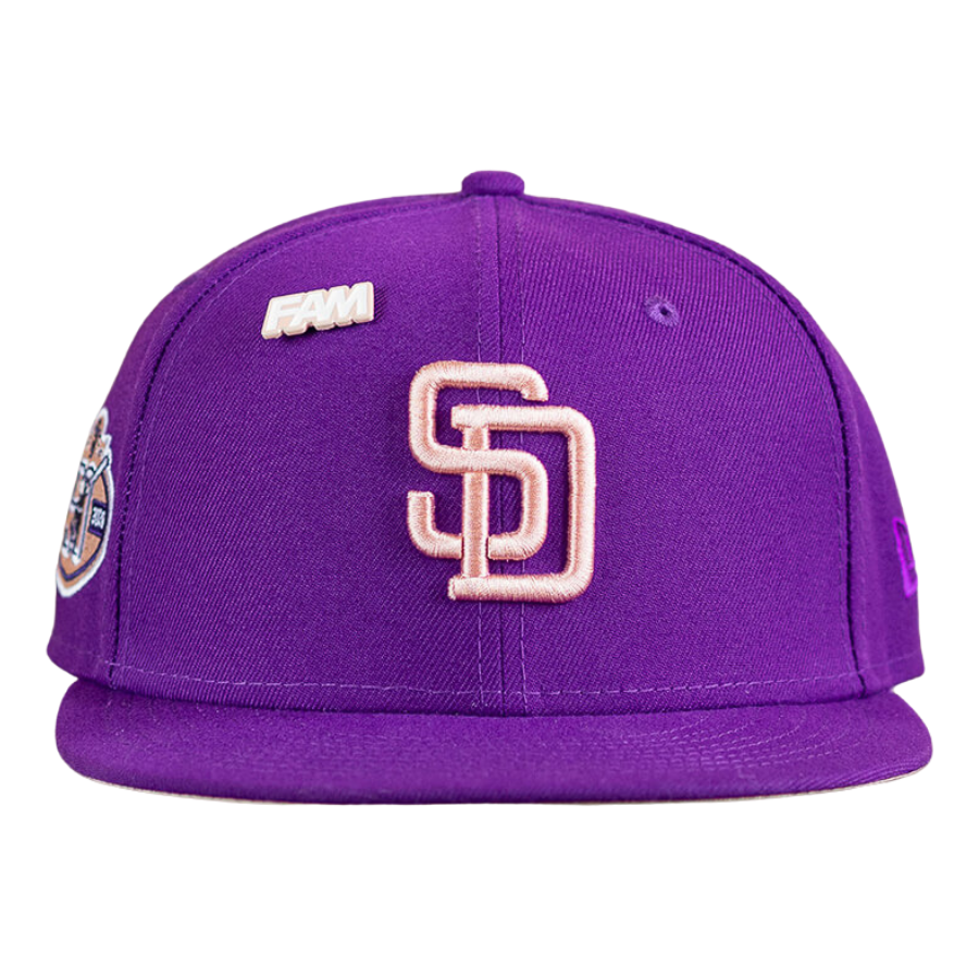 New Era San Diego Padres Grape 50th Anniversary Peach Undervisor 59FIFTY Fitted Hat
