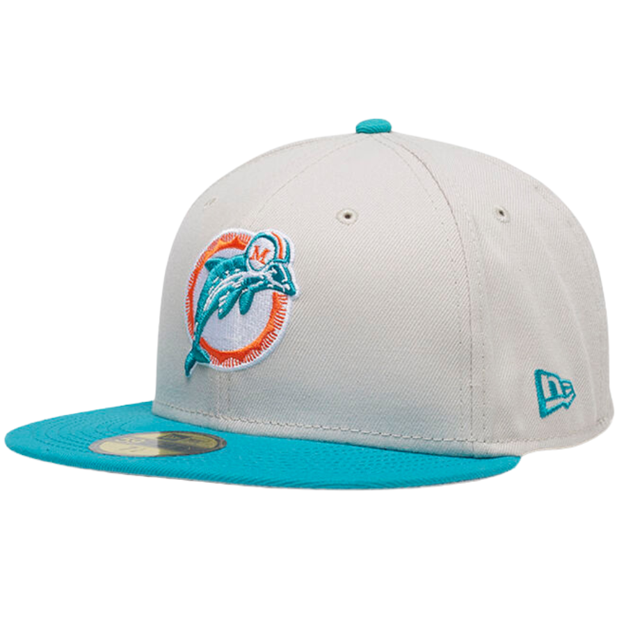 New Era Miami Dolphins White/Teal Pre-Game 59FIFTY Fitted Hat